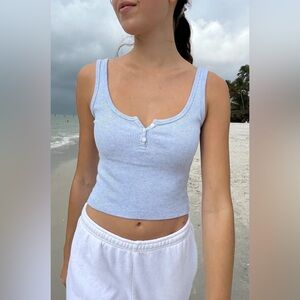 Brandy Melville Dalis Cropped Tank Light Blue